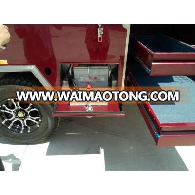 2014 Hot Sale!! Off Road Rear Folding Hard Floor Camping Trailer Camper Trailer with Tent