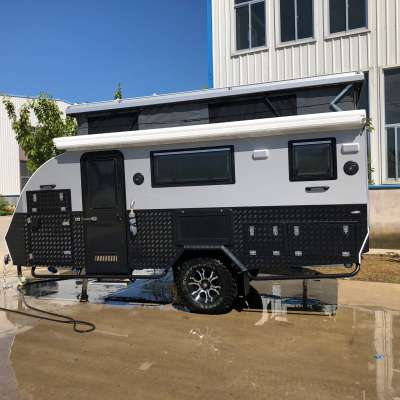 Offroad  luxury hybrid caravan with ensuite inside